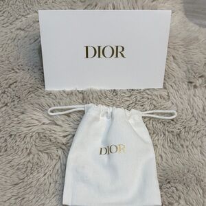 Dior White  Pouch with Gold Logo